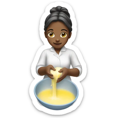 girl washing her hands with a lot of soup foam sticker