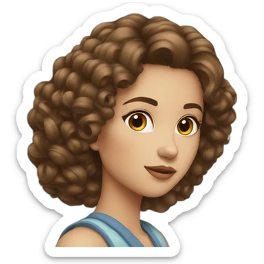 Russian beauty brown hair sticker