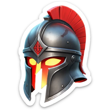 Ares legendary helmet object icon, ancient Greek helmet with glowing red runes, deep red energy glow, battle scars, epic fantasy style, 3D cartoon, mobile game icon style, centered, clean background, no text, no watermark

 sticker
