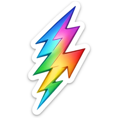 make an emoji that combines rainbow and alightning bolt sticker