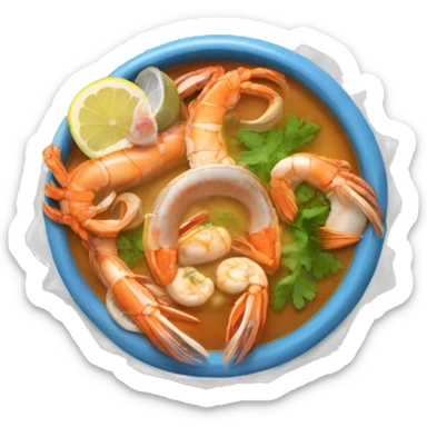 Sopa con aros y mariscos  sticker
