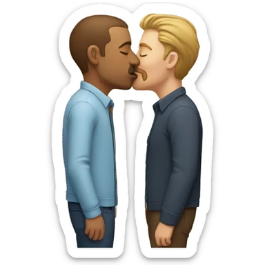 Two man kiss sticker