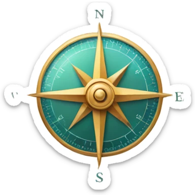 compass pointing only north sticker