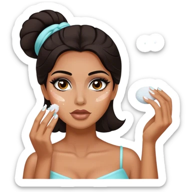 female salt bae sprinkling salt with her hand onto some makeup sticker