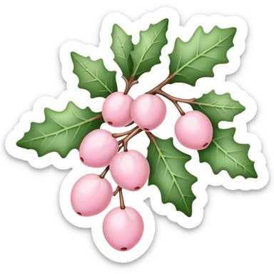 Pastel pink mistletoe sticker