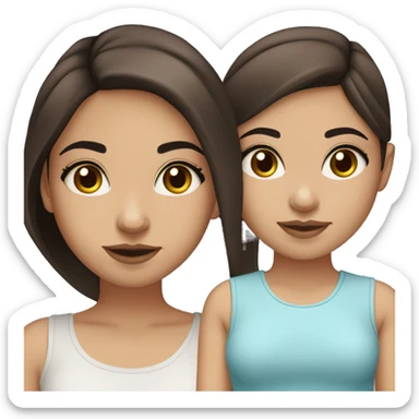 ￼ a girl who is a bit Arabic with brown hair, brown eyes and black eyebrows, long eyelashes and big lips round nose sticker