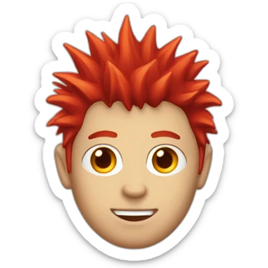 red-spiked-haired-guy, red-eyes sticker