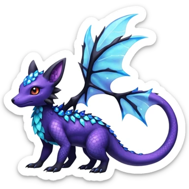 Scaley Exotic Salandit-Aurorus-Umbreon-Fakémon-hybrid-creature (full body)  sticker