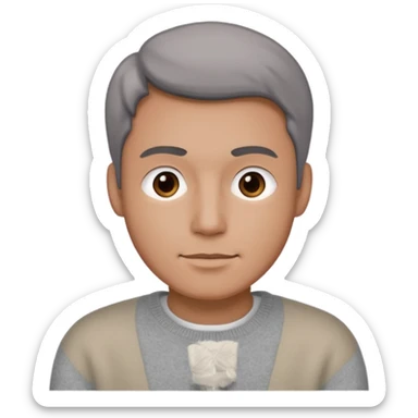 cashmere sweater grey men, just the sweater, no emojis on it sticker