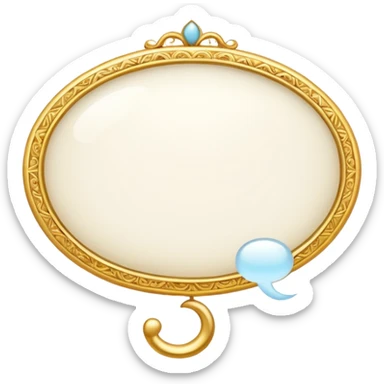 A white thought bubble with elegant golden details and accents sticker