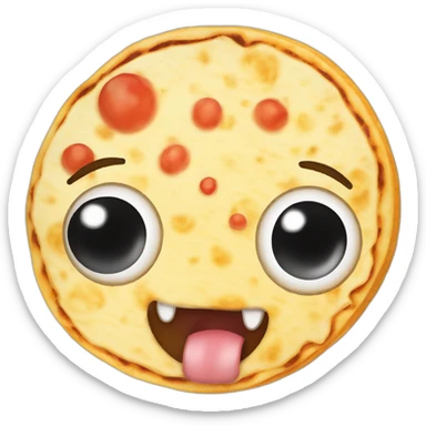 quesadilla cute big eyes and tongue sticking cheeky smug  sticker