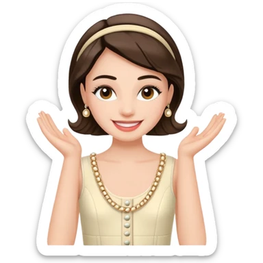 ma petite sœur, qui prend un vêtement pour adultes chez Chanel et la sticker