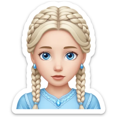 braided hair ice princess sticker