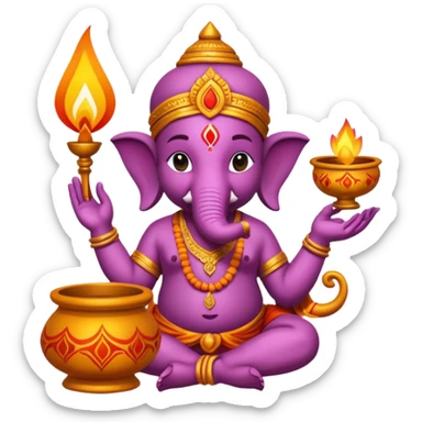 Create an Indian Emoji including 3 to 4 Indian festival. Make it creative and decorative.  sticker