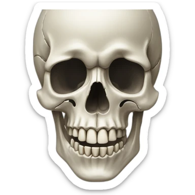Frontal view of the skull crying sticker