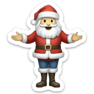 Full height Actively gesturing with hands pale skin Santa Claus sticker