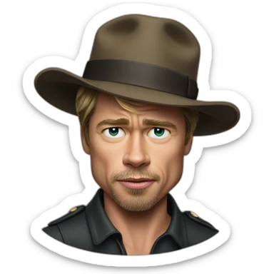 Brad Pitt Mickey O'Neil with hat in anger sticker