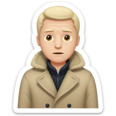 man feeling cold sticker