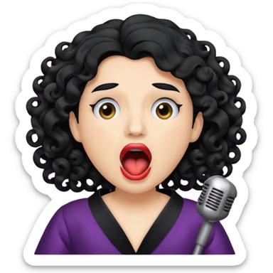 curly hair  opera singer singing sticker