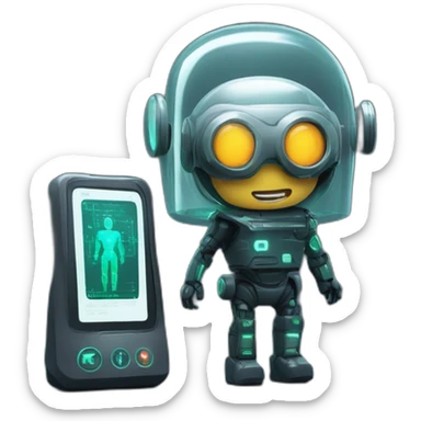 futuristic technological dark kit first aid with padscreen monitoring health sticker