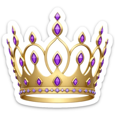 gold kokoshnik tiara with purple diamonds sticker