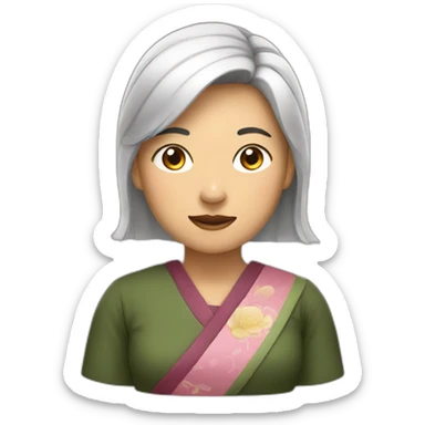 mujer raza asiática sticker