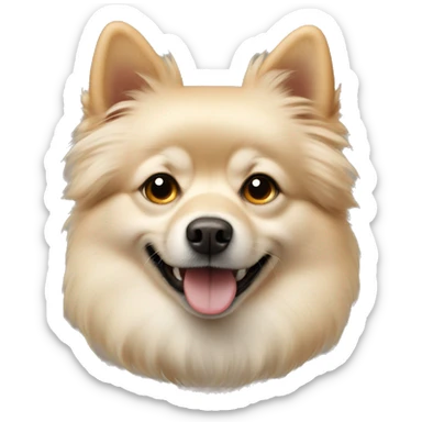 beige spitz dog sticker