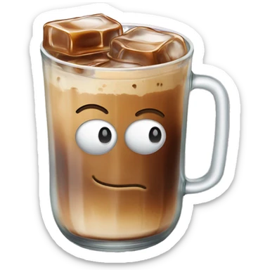 Iced coffee in a libbey cup (beer glass can) sticker