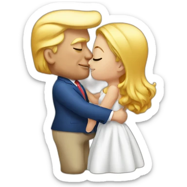 trump kissing his daughter, positivity, inclusiveness sticker