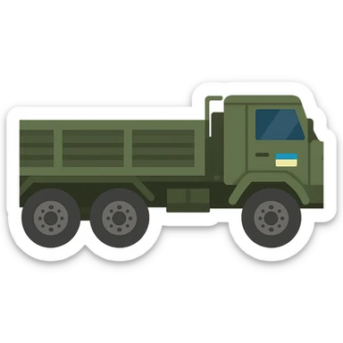 flat design style Ukrainian military transport sticker