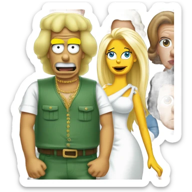 muammar gaddafi with Homer simpson and Pamela Anderson sticker
