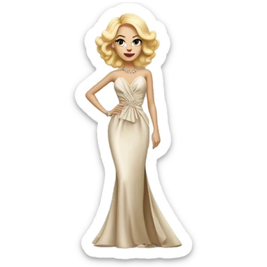 Blonde woman in Haute couture full body sticker
