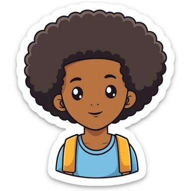 Black Somali man with an afro sticker