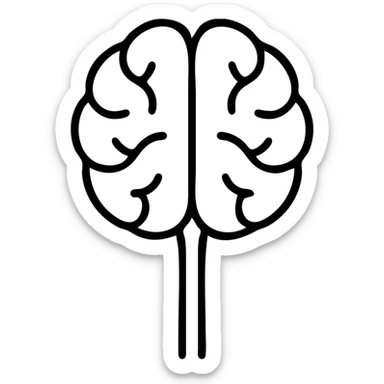 brain and spinal cord, line art, simple and elegant sticker