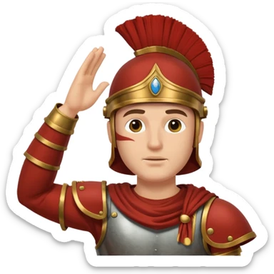 an ancient roman republic soldier saluting sticker