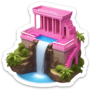 Pink pool with a waterfall  sticker