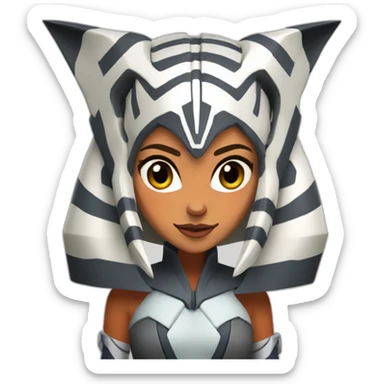 Sexy Ahsoka Tano (portrait, front facing, Apple iOS 17 style) small horns sticker