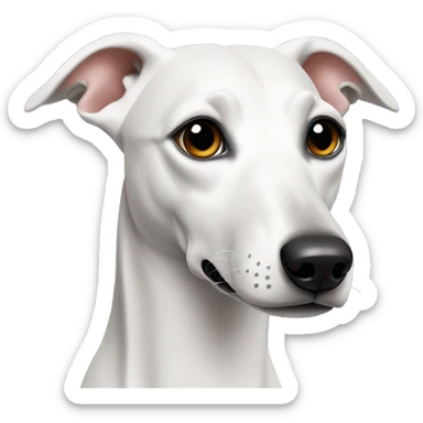 a white whippet head sticker