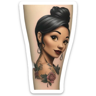 woman tattoo artist sticker