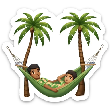palm tree with hammock in Volcano Island sticker
