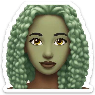 sage green lashes and eyebrows only do not do a full face sticker