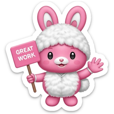 cute mymelody with sign that says great work sticker