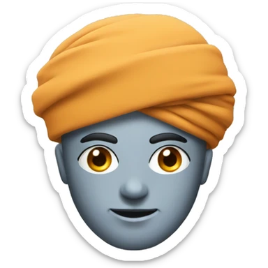 Robot emoji in a turban sticker