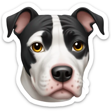 Black and white patches pitbull mix dog sticker