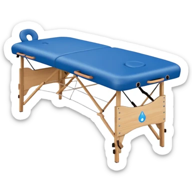 massage table blue sticker