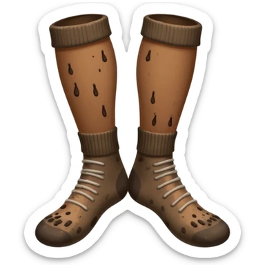 muddy socks with feet sticker