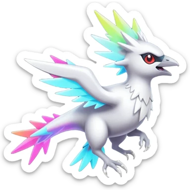 Neon Vibrant Pulsating Trail-glowing Chromatic Trico-Latias-Silvally-fusion-hybrid sticker