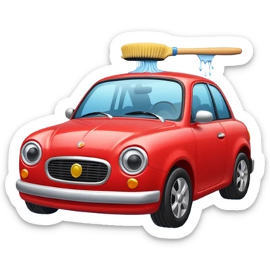create me an image for a vertical in my super app, Car wash, add a washing brush sticker