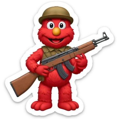 elmo with an AK47 sticker