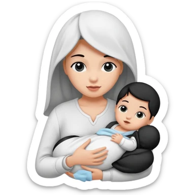 Newborn B&W with female sticker